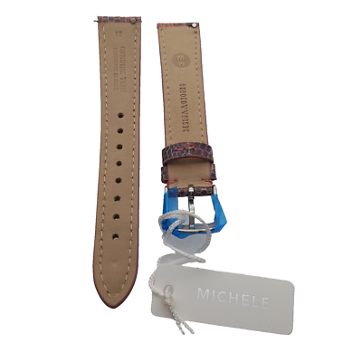 Genuine Michele 16mm Pink Teju Leather Watch Band Strap New  display picture 1