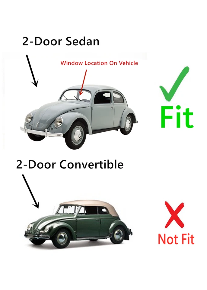 Fit 1958-1964 Volkswagen Beetle 2-Door Sedan Front Windshield Window Glass Foto 2 de 4