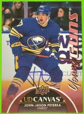 John-Jason Peterka Buffalo Sabres  Signed 21-22 Upper Deck Canvas Card #C385