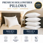 Hotel Quality Pack of 2,4 Pillows Bounce Back Anti Allergic Bedding Plump Pillow