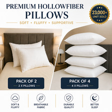 Hotel Quality Pack of 2,4 Pillows Bounce Back Anti Allergic Bedding Plump Pillow