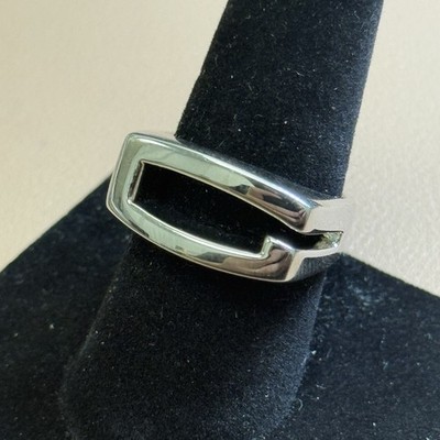 GUESS STERLING SILVER 925 RING ''G'' SIGNED GC 925 Sz 6