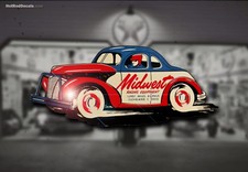 Vintage Midwest Speed Shop Decal Hot Rod Rat Flathead Sticker Drag Race Intake