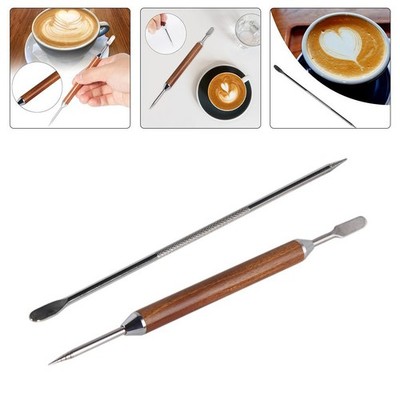 Edelstahl Kaffee Art Pen Kaffee Schnitzstift Pull Flower Needle Cafe Kitchen