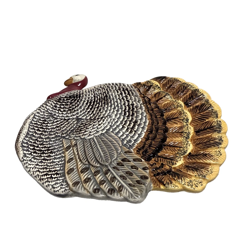 *Placa de pared/plato de bocadillo de cerámica de pavo de colección vacaciones de acción de gracias Foto 3 de 4