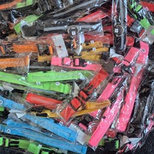 WHOLESALE 100 Packs of USB Rechargeable LED Dog Pet Collars Mixed Colours JOBLOT