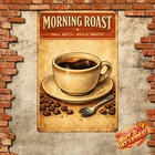 Espresso Text Rustic Wall Decor 8x12 Vintage Coffee House Tin Sign