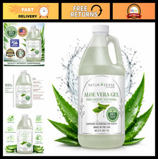 99 Organic Aloe Vera Gel 64.2 oz - Cold Pressed Pure for Face, Hair, Sunburn, D