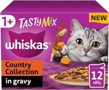 Whiskas Tasty Mix 1+ Country Colletion in Gravy 48 x 85 g Pouches, Adult Cat Foo 6.09 per kilo