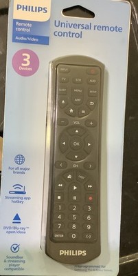 Philips 3-Device Universal Remote Control Audio Video Brand New With Batteries