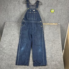 Dickies Overalls Mens Size 40x32 Blue Denim Bib Straight Leg Workwear Indigo