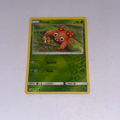 PARAS - 6 - 181 - C - TEAM UP - POKEMON - - REVERSE HOLO - NM/M