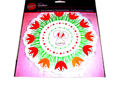 12  Easter Doilies, Easter  8'' Dia, 12 pcs, Great for Dessert Tray