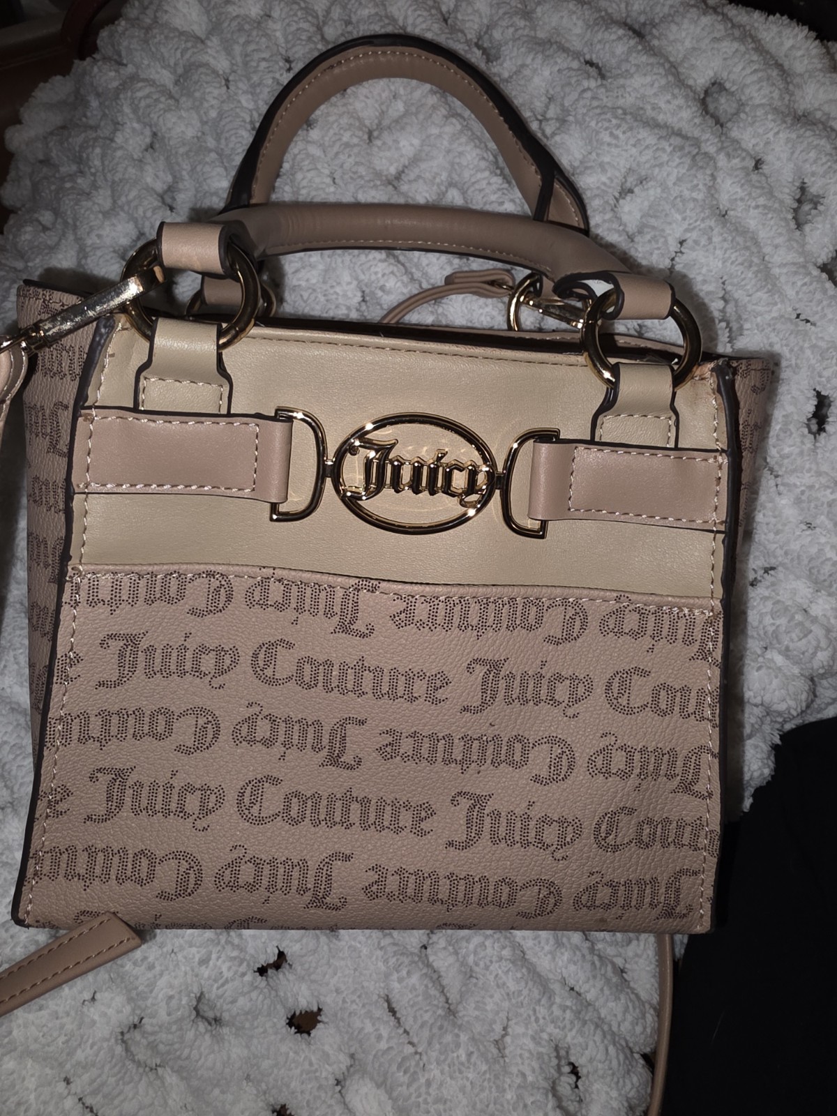Juicy Couture Medallion Mini Tote in Beige French Latte