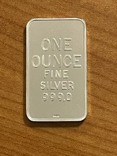 Silver Bar 1 Ounce Silver .999 One Ounce Ingot Original Investment