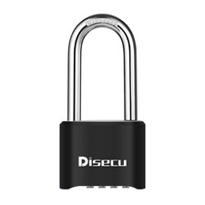 Combination Lock 4 Digit Heavy Duty 2.5 Inch Long Shackle 1 Pack Black