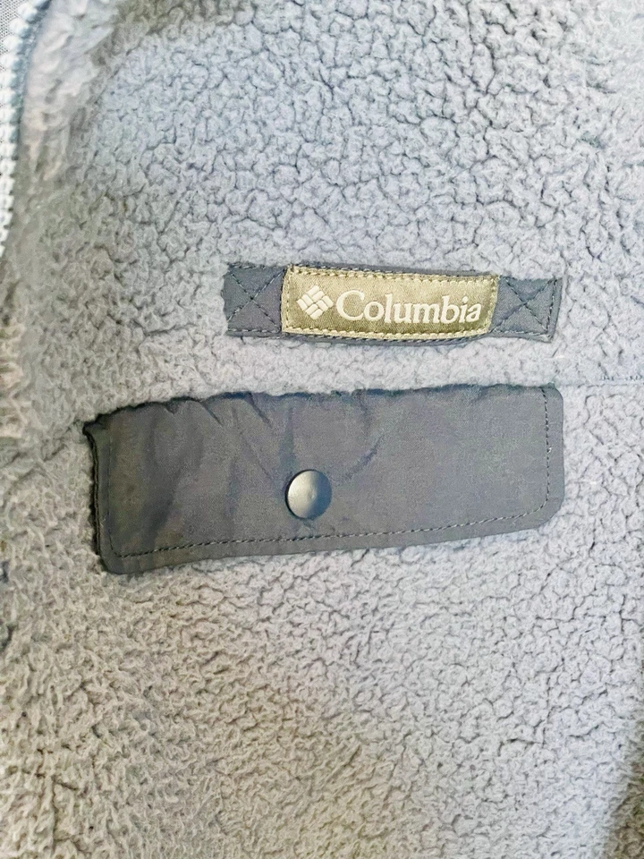 Columbia Blue Sherpa Jacket w/ Navy Blue Detailing Sz L - Image 3 of 4