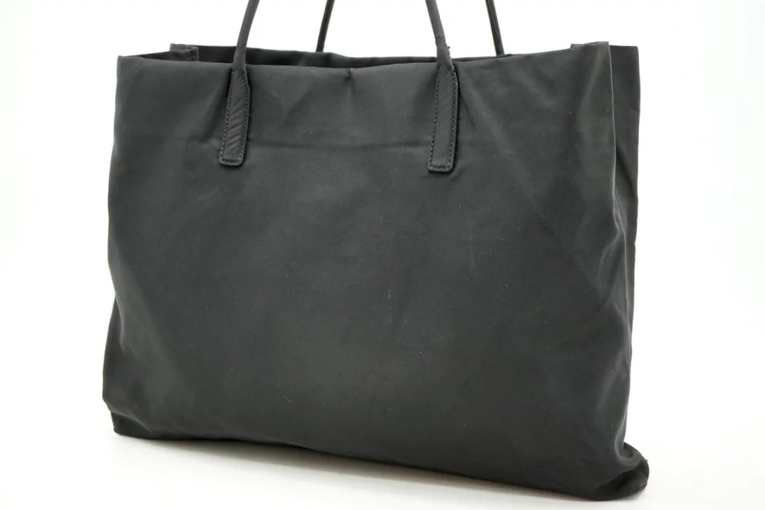 Prada Shoulder Bag Tote Triangle Logo Plate Unisex Tessuto Nylon Black *Zbc189 thumbnail 3