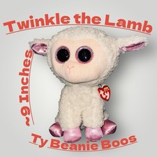 2016 TY Beanie Boos 9” Twinkle the Lamb Sheep Plush Animal With Swing Tags