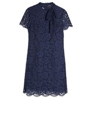 Valentino L'Amour Lace Dress Womens 8 Blue Cotton Viscose