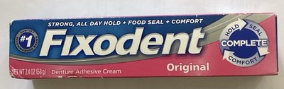 Fixident Denture Adhesive Cream 2.4 Oz NIB NOS Sealed In Box Lot 0063GT