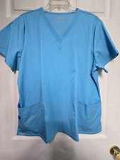 Cherokee LUXE Scrub Top size XL-Turquoise Blue V-Neck- Chest 25"/L 27"