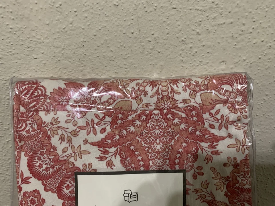 Silla de comedor mediana Pottery Barn Megan Flora funda roja inodoro lino algodón Foto 2 de 4