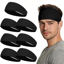 Sport Headbands for Men - 7 Pack Sweat Absorbent Running Headband