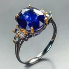 Fine Art 6 ct   Blue Sapphire Ring 925 Sterling Silver Size 8.5 /R467686