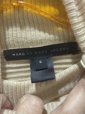 Marc by Marc Jacobs Beige Ribbed Knit Mock Neck Button Pullover Sweater S