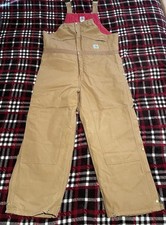 Carhartt Bibs Double Knee Overalls 44x30 Brown Duck Canvas Quilted Insulated USA