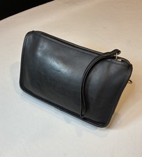 Vintage Authentic COACH 1970s NYC Black Leather Convertible Clutch Talon Zip