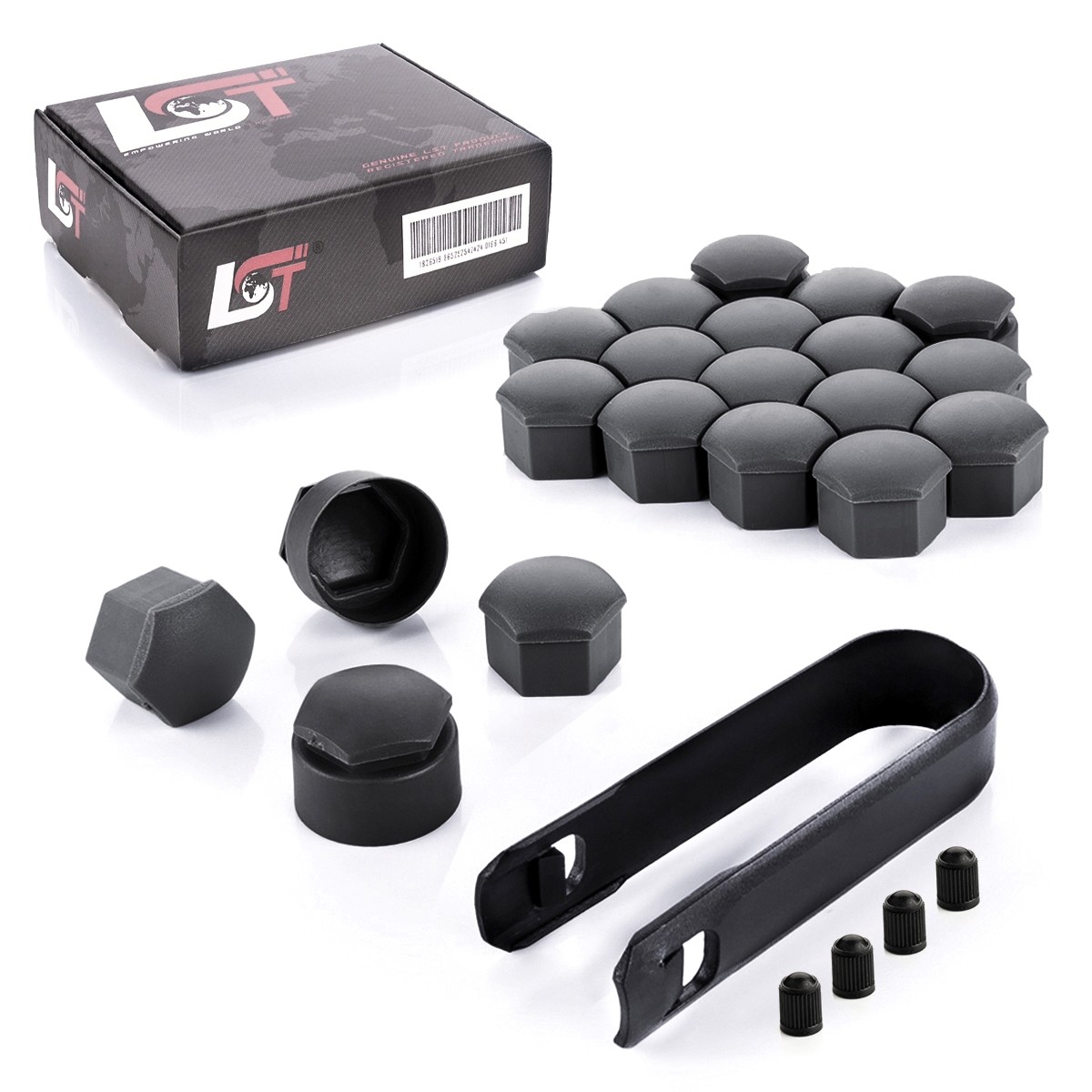 20x Shrouds Wheel Screw Caps 0 21/32in Theft-Proof Anthracite for Hyundai