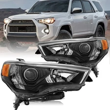 For 2014-2020 Toyota 4Runner 4DR Chrome Headlights Lamps Assembly LH+RH Set