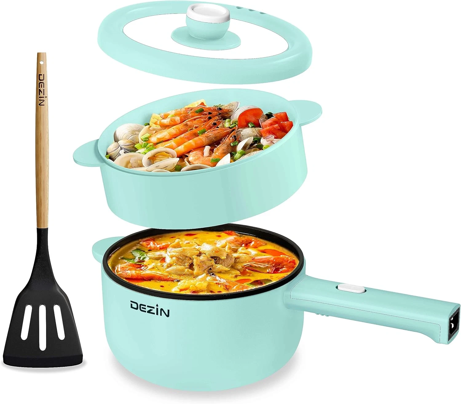 Electric Cooker, 2L Non-Stick Sauté Pan, Rapid Noodles Cooker, Mini Pot for Stea