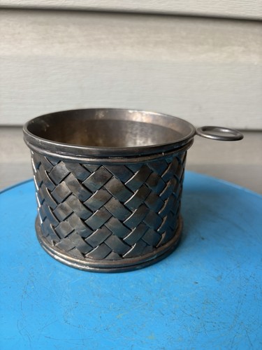 Vintage Godinger Silver Art Co Basket Weave Wine Bottle Holder Caddy 4.5"