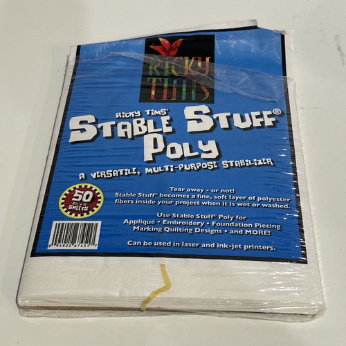 Ricky Tims Stable Stuff Embroidery Quilt Stabilizer Sheets Pack of 50 8.5 X 11