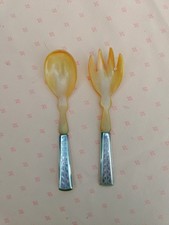 Jugendstil Salatbesteck Silber und Horn Um 1900