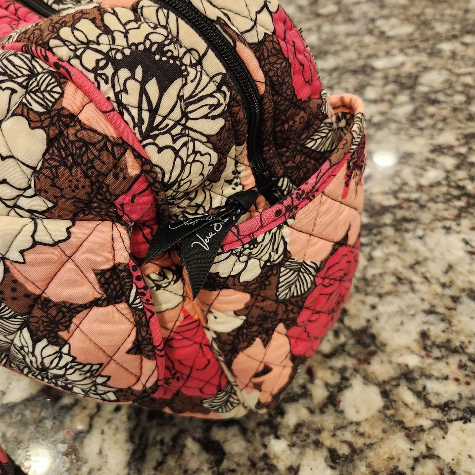 Vera Bradley Diaper Bag Womens Quilted Zippered Mocha Rogue With Changing Mat - Image 4 of 4