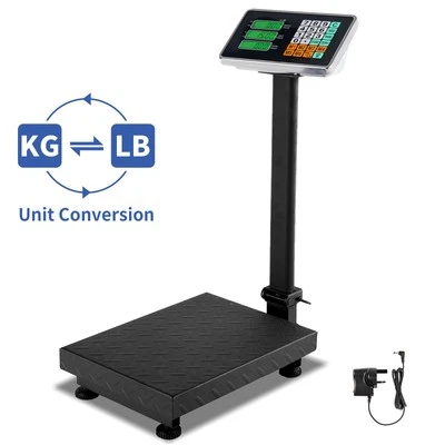 LEADZM Commercial Scale 100KG/220lbs LCD Digital Personal Floor Postal Platform Grey UK