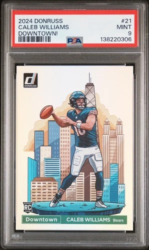 2024 PANINI DONRUSS DOWNTOWN! #21 CALEB WILLIAMS ROOKIE RC PSA 9
