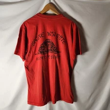 Vtg 80s Single Stitch T-Shirt Red Karate Institute Kenpo Spirit Graphic Tee XL