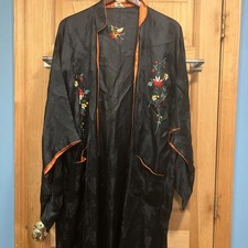 Japanese Hand Embroidered Kimono Robe Sz L