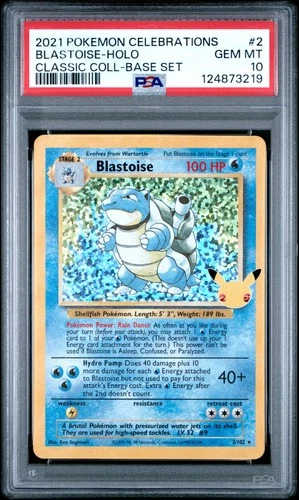 2021 POKEMON CELEBRATIONS CLASSIC COLL #2 BLASTOISE-HOLO PSA 10