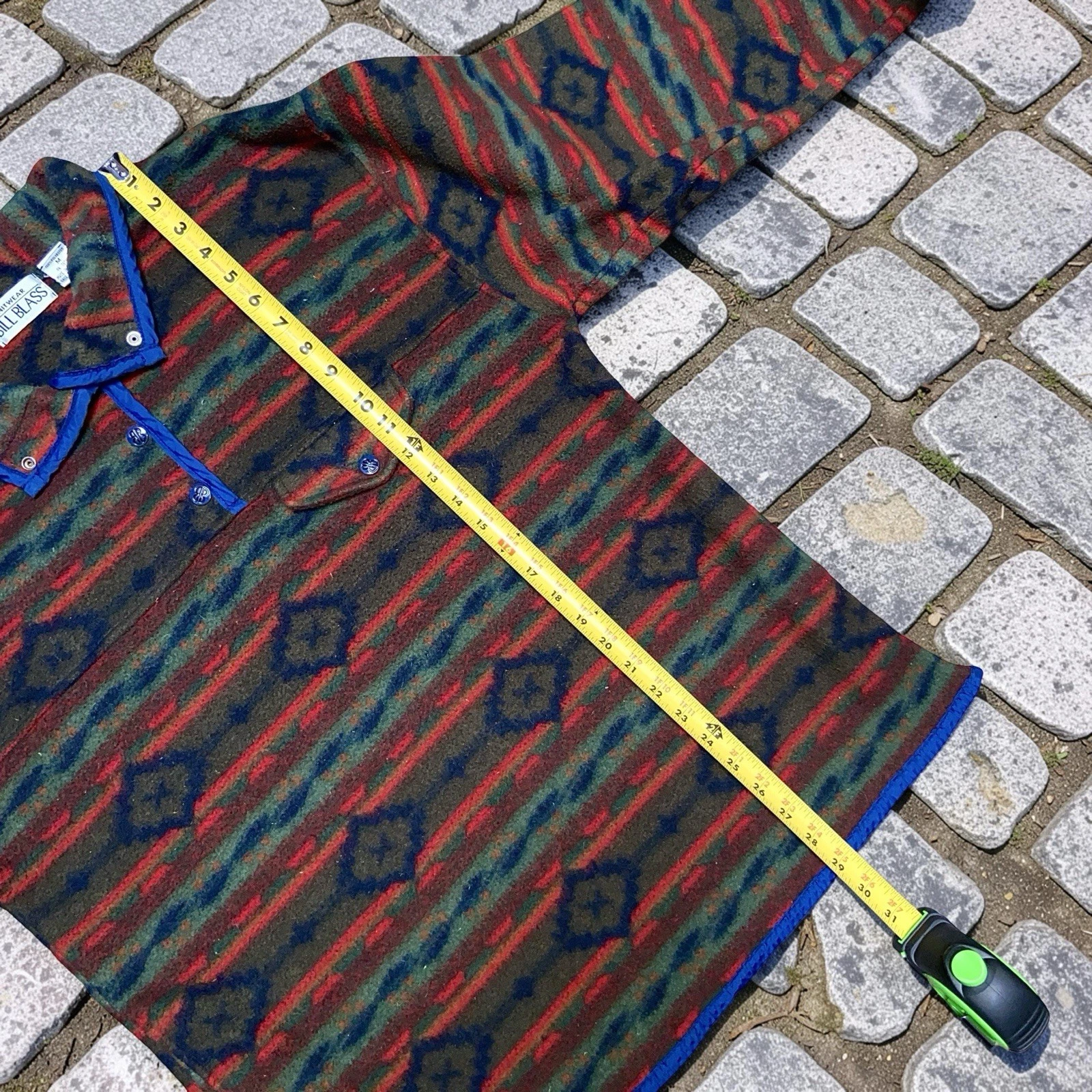 Vintage Bill Blass Aztec Southwestern Fleece Jacket Men's Size M Multicolor 90s - product detail image 6