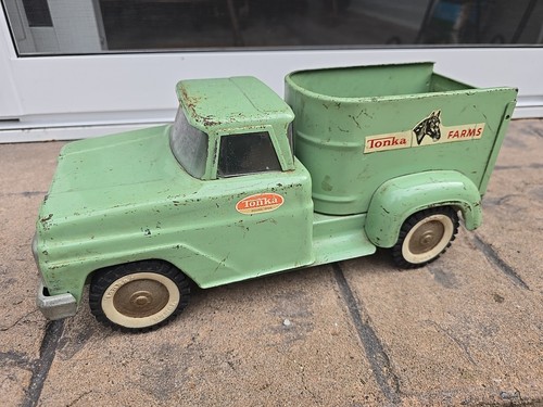 Vintage Tonka Farms Horse Truck Minty Green Tonka Truck Collectible Steel Toy