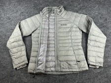 Columbia Jacket Womens Medium Gray 700 Down Omni Heat Themal Insulated Puffer