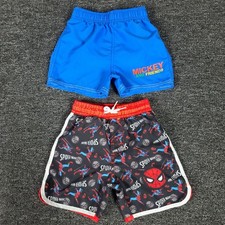Boys Swim Trunks 3T Disney Mickey Mouse  Marvel Spiderman Two Piece Shorts Set