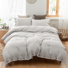 Pure Linen Duvet Cover And Two Pillow Cover Bedding Set Full Twin And Other Size