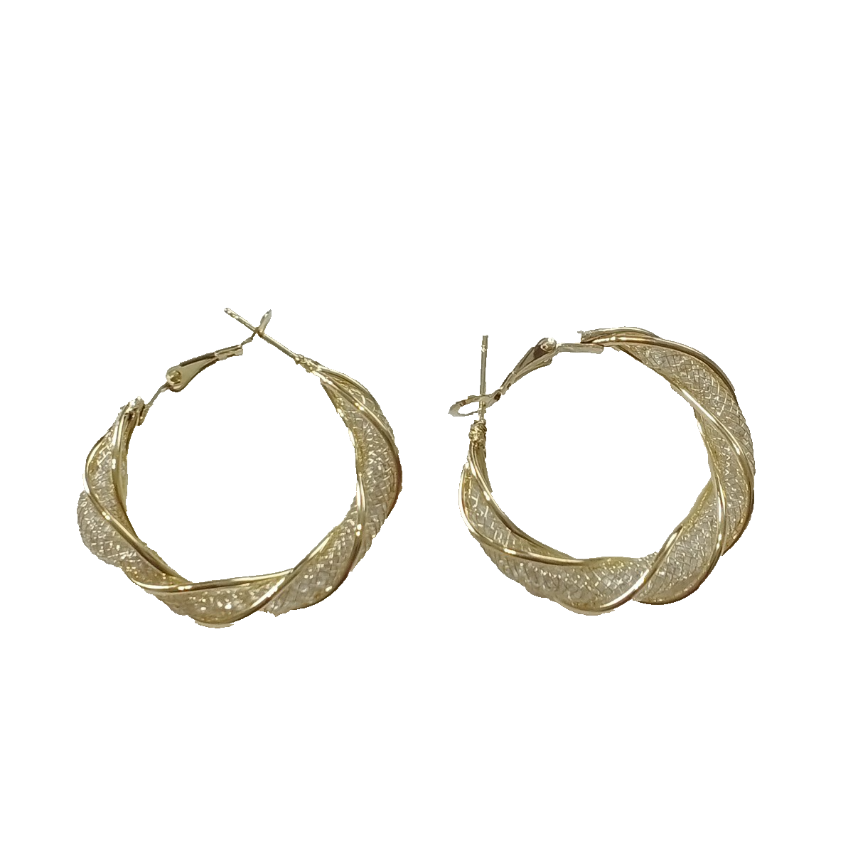 NWOT Brass Plated Gold Hoop Earrings One Size Fashion Jewelry-image